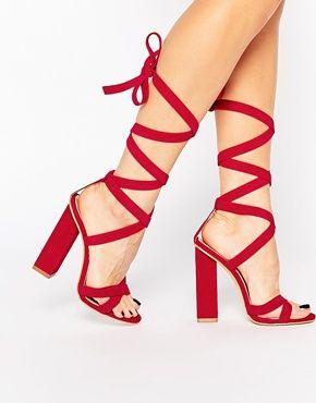 red lace high heels