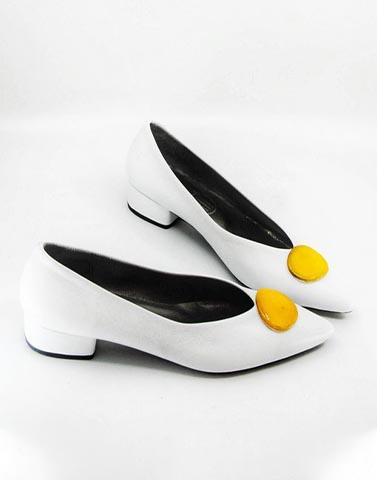 yellow and white heels
