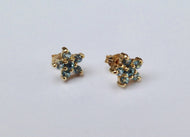 9ct Gold Blue Topaz star Earrings - agiftireland