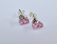 Sterling Silver pink stone set Earrings - agiftireland