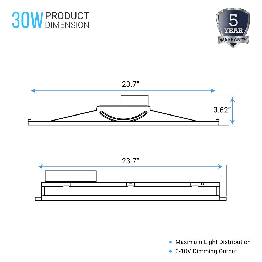 2x2 Led Troffer Light Fixtures 30w 5000k Commercial Grade Recessed Wen Lighting