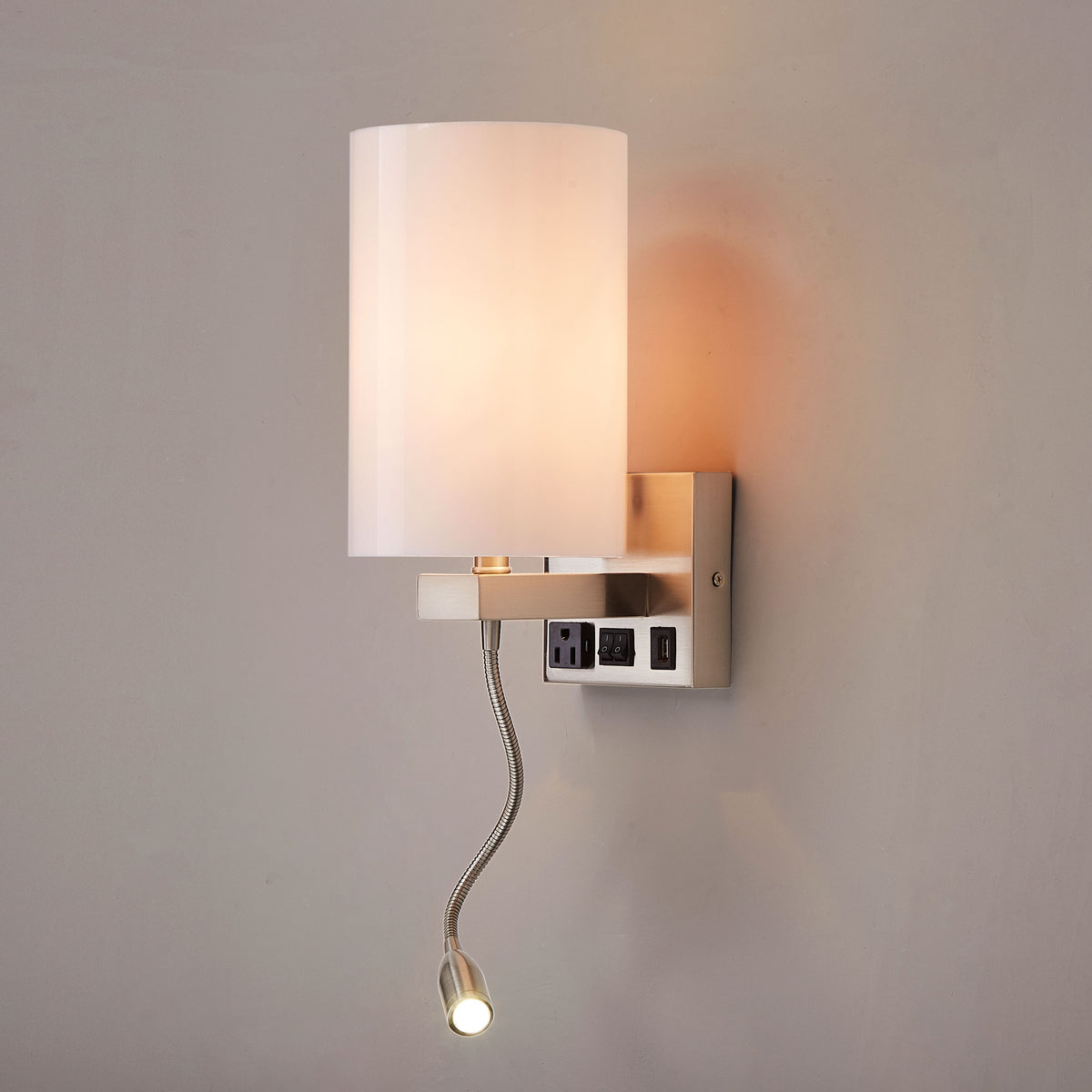 1-Light Modern Bedside Wall Sconce One LED Reading Swing Ar – Wen Lighting