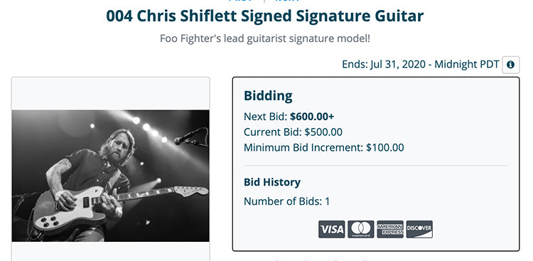 chris shiflett signed fender guitar by surfaid