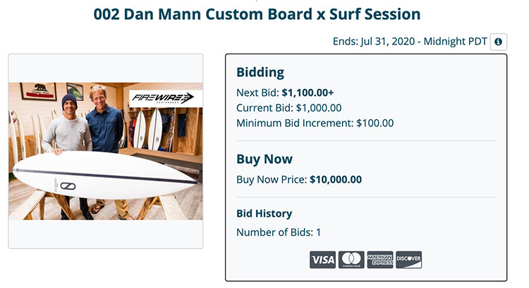 dan mann custom firewire surfboard and kelly slater