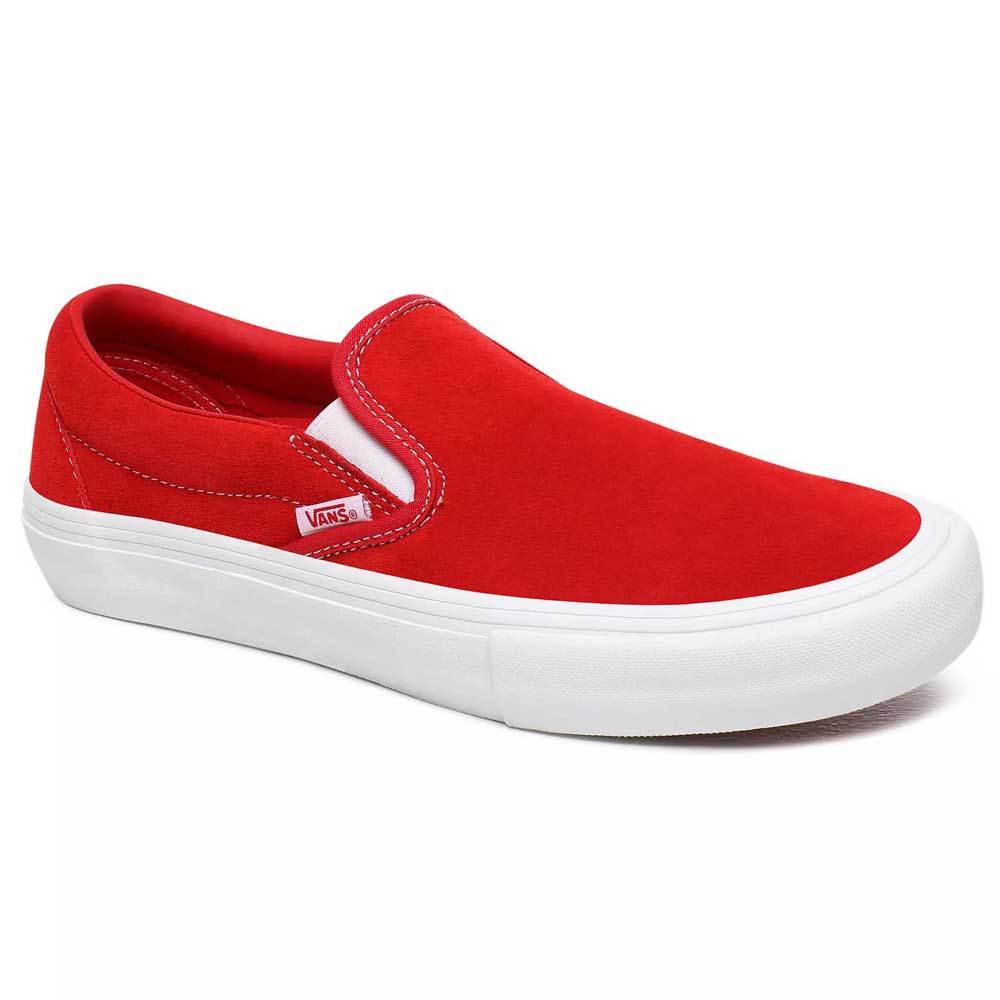 Slip On Shoe Red/White Full Suede (size – Dogwood Skate Shop