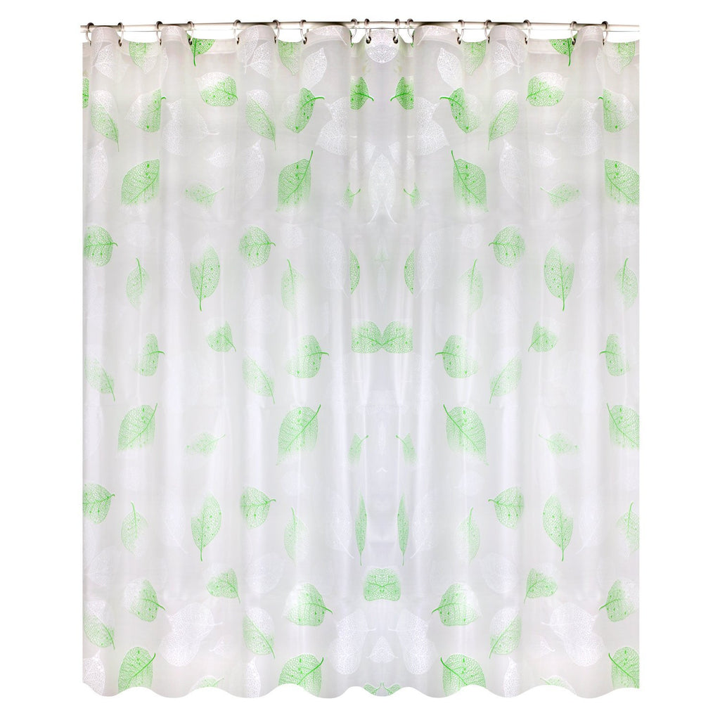 clear shower curtain with design