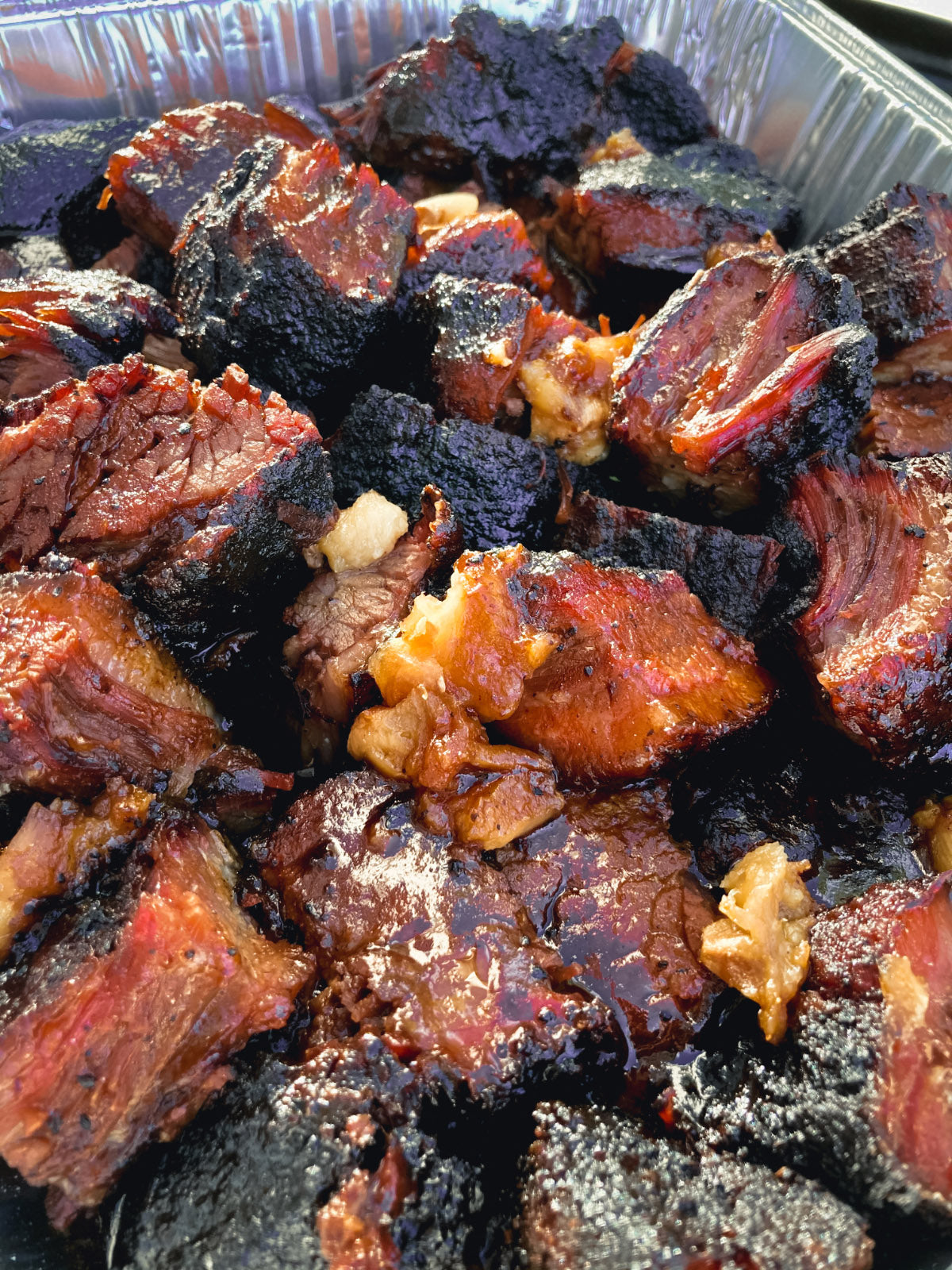 Photo of cooked brisket burnt ends