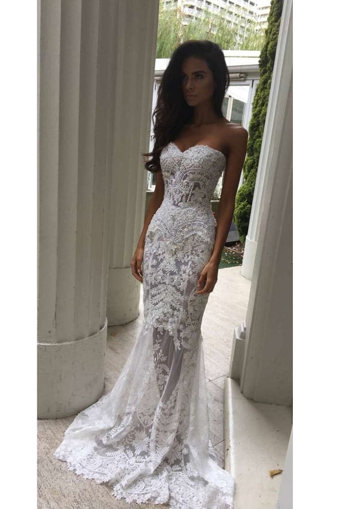 Lace Wedding Dress Mermaid Wedding Dress See Through Wedding Dresswd013 8310