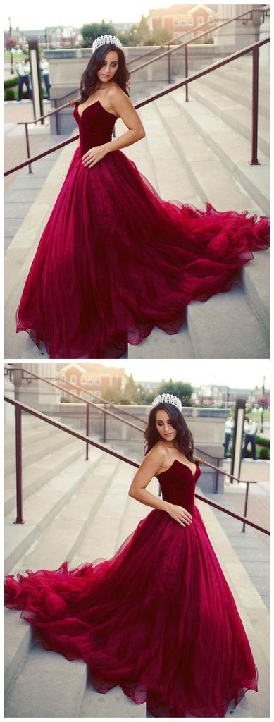 Red Maroon Princess Ball Gown Tulle 