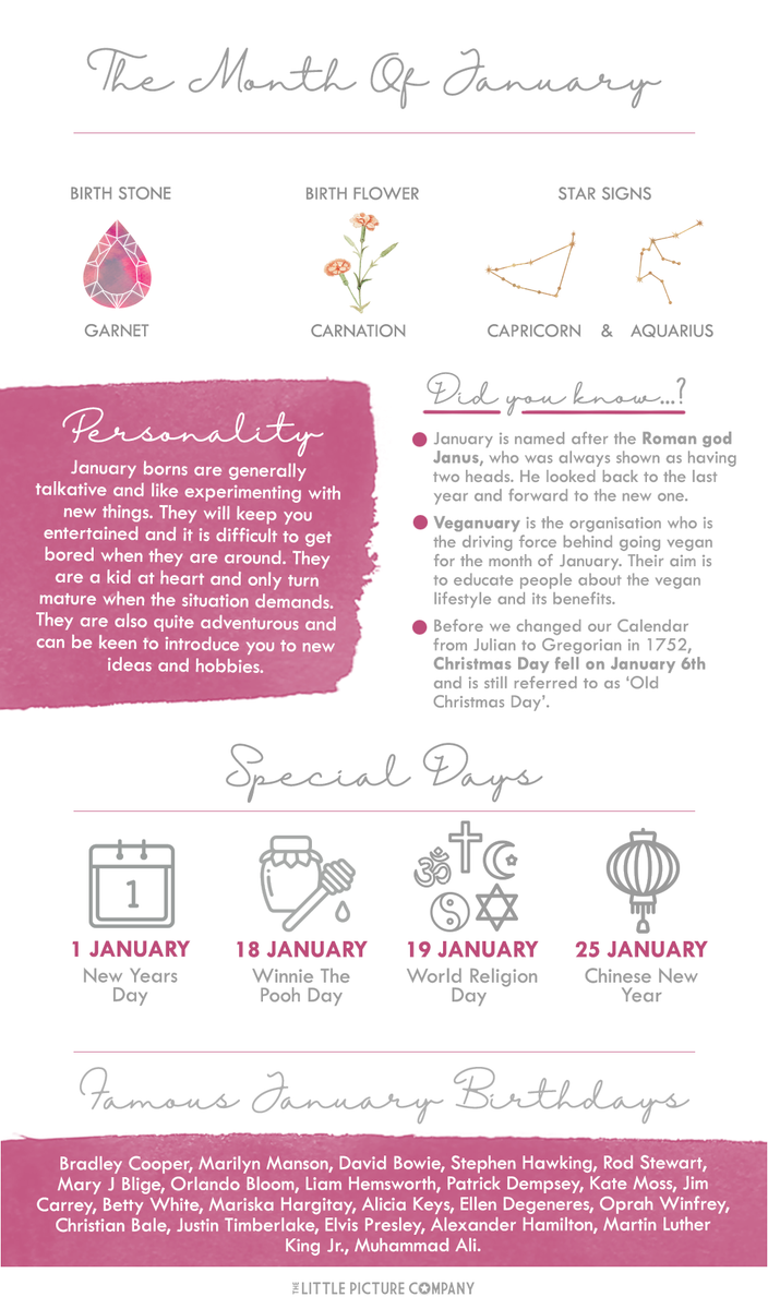 January Birth Month Fun Facts and Gift Guide The Little Picture Company