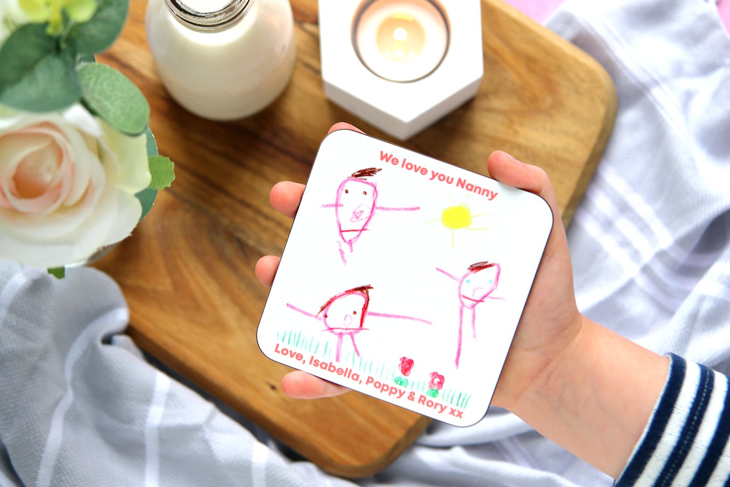 Personalised Child's Drawing Coaster Gift