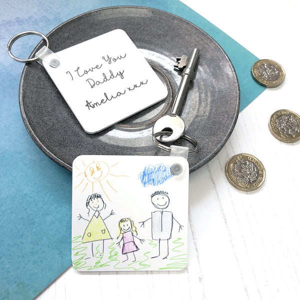 Personalised my child's drawing on a gift keyring