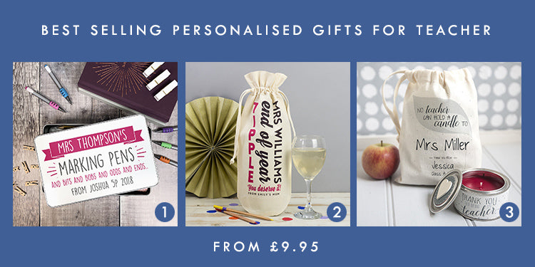 Best selling personalised gifts for teacher under £10
