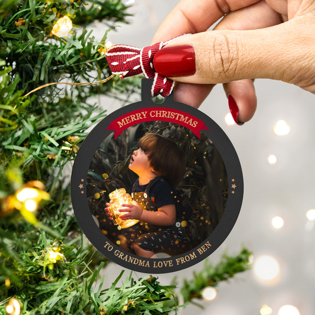 Personalised Photo Bauble Christmas Gift for Grandma