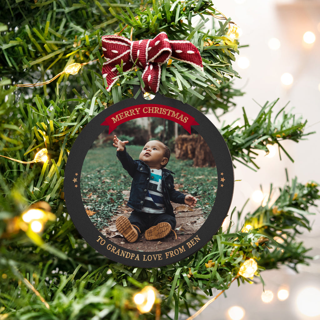personalised photo bauble christmas gift for grandad