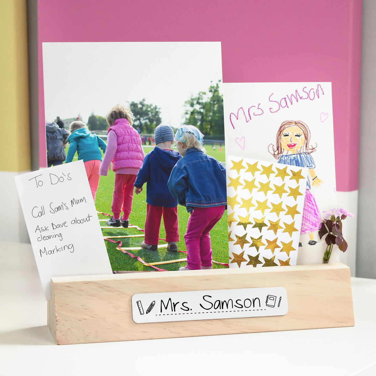 Teacher Wooden Personalised Name Plate Photo Holder The Little