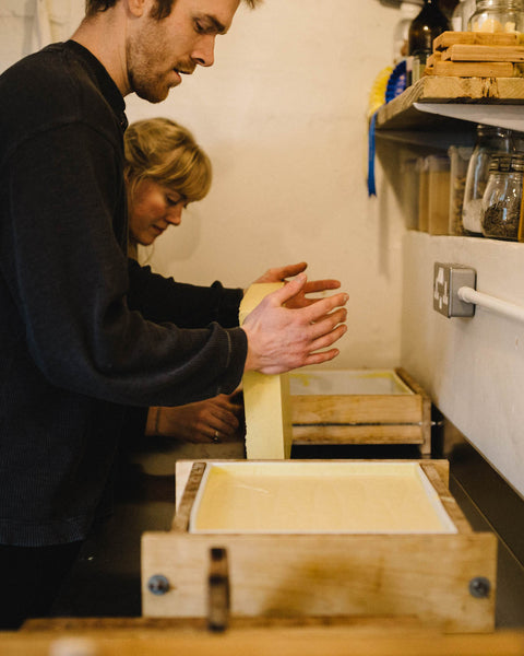 Amy & Jim from The Raw Soap Company, making their soaps.