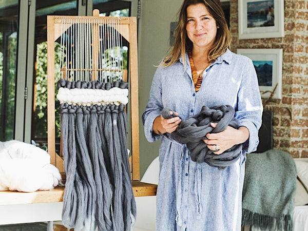 Suzanne Gattrell Hodshon, founder Nest and Burrow, beautiful wall hangings handmade from merino wool