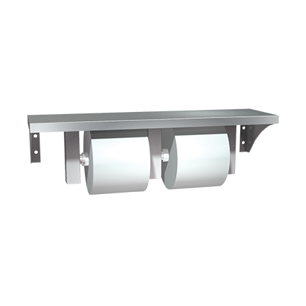 Stainless Steel Shelf and Double Toilet Paper Holder