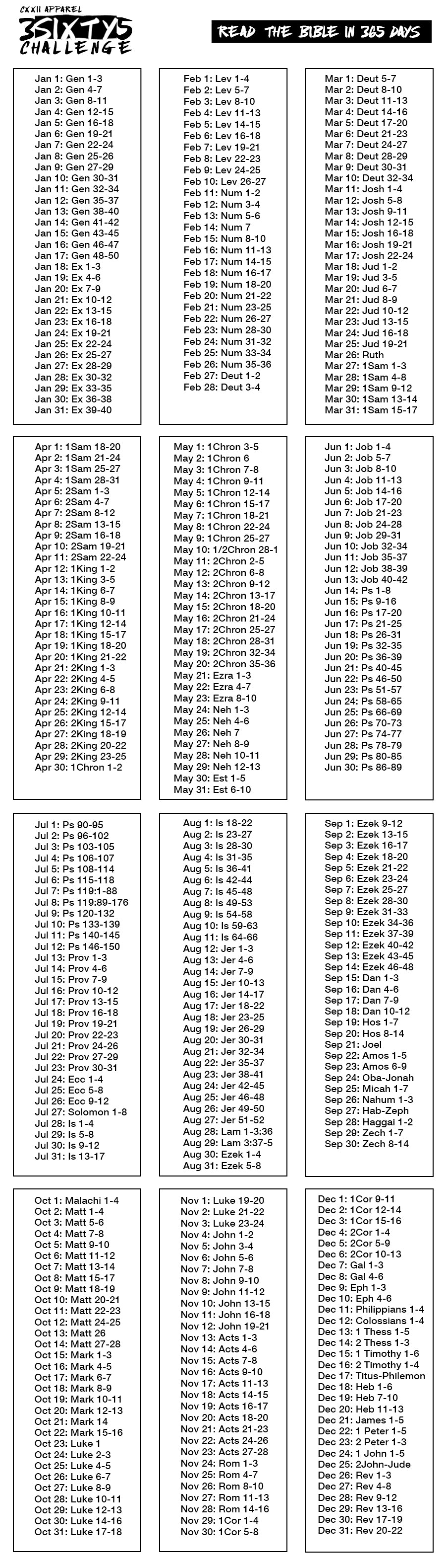365 Days Bible Reading Plan