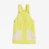 Baby girls' neon yellow apron dress