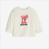 Newborn girls' off white T-shirt