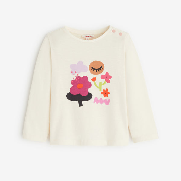 Baby girls' off white T-shirt