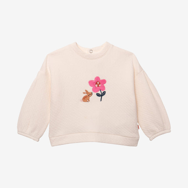 Newborn girls' off white sweatshirt