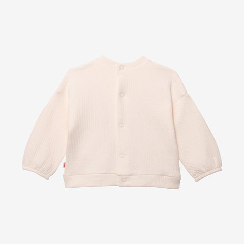 Newborn girls' off white sweatshirt