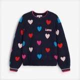 Girls' navy blue knitted sweater