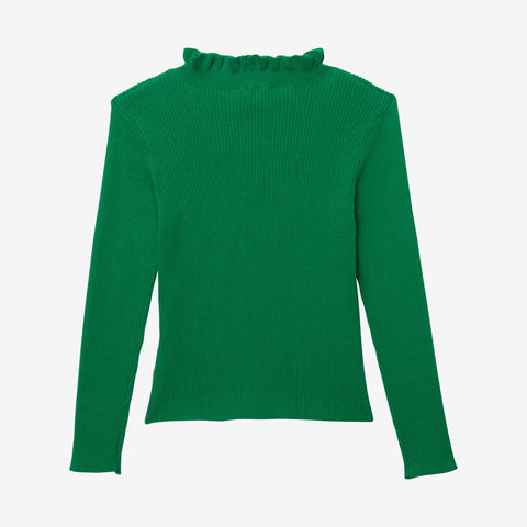 Girls' green knitted sweater