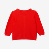 Newborn red knit cardigan