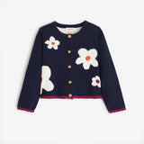 Baby girls' navy blue cardigan