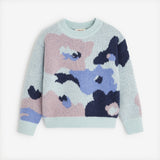 Girls' blue knitted sweater