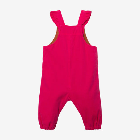 Newborn girls' hot pink overalls