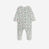 Newborn girls' off white footie pajama