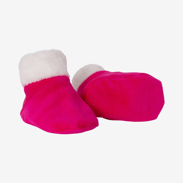 Newborn girls' hot pink booties