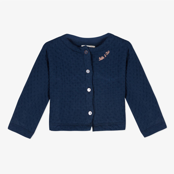 Girls' navy blue knitted sweater