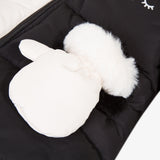 Baby girl black and white hooded puffer jacket