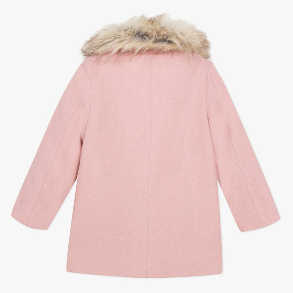 pink wool coat with hood