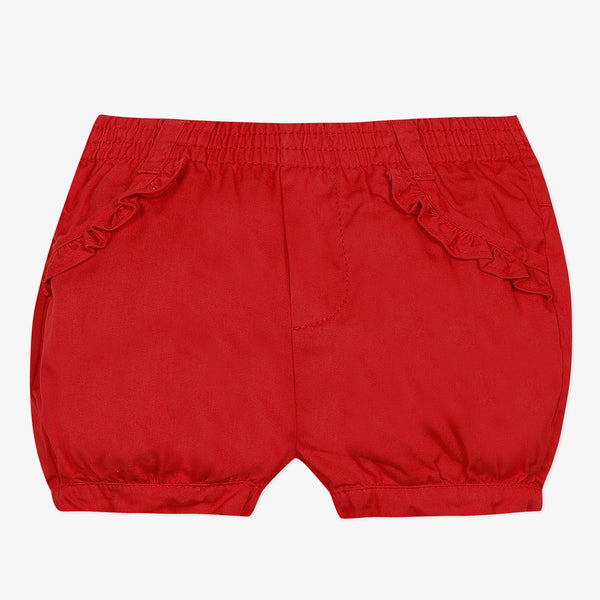 Baby girl red bubble shorts