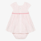 Newborn girl light pink dress and bloomer set