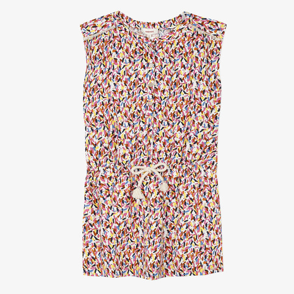 Girls' summer printed jumpsuit