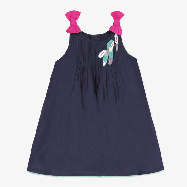 Baby girl navy blue sundress with bow