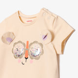 Baby girl light yellow glasses T-shirt