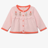 Newborn girl light pink pineapple cardigan