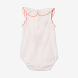 Newborn girl bodysuit with ruffled collar