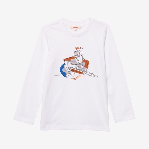 Boy white long sleeve T-shirt