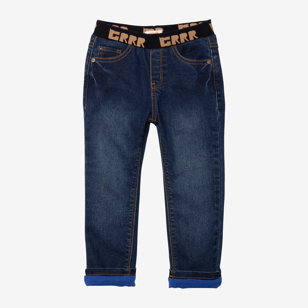 Baby boy blue denim pull-on jogger pants