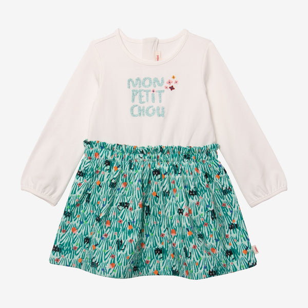 Baby girl long sleeve green dress